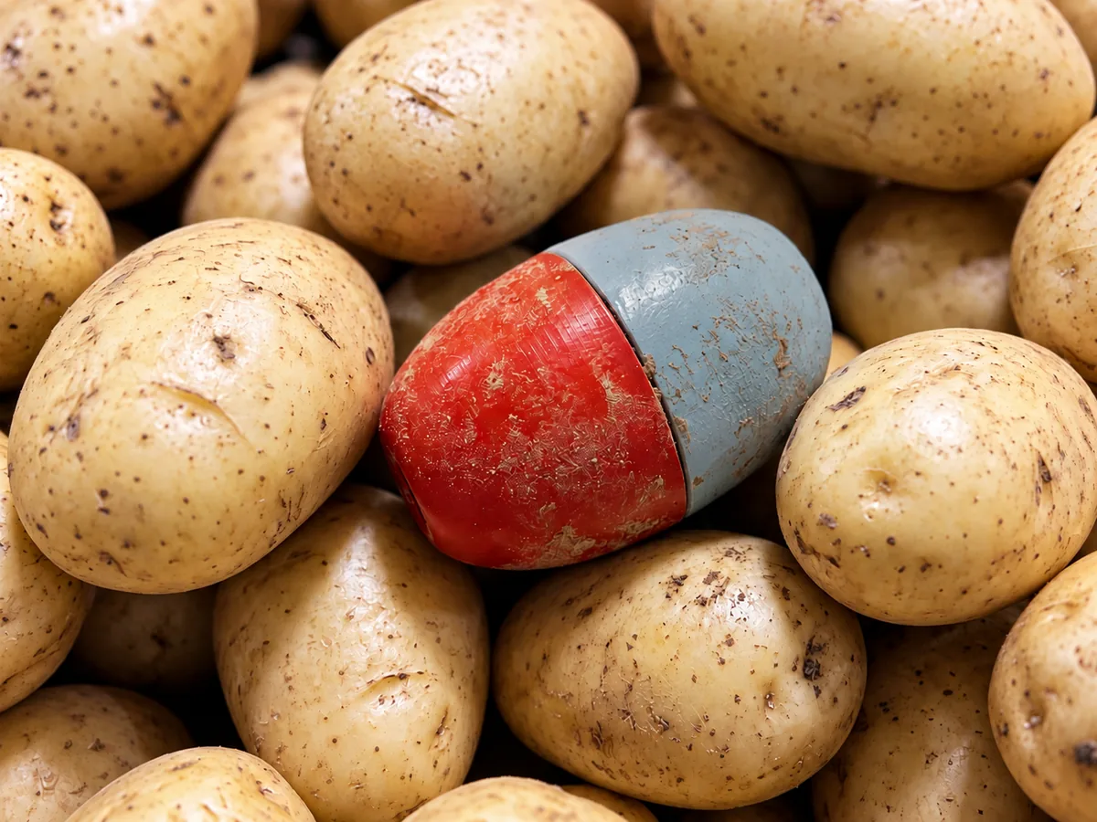 SmartSpud sensor traveling with potatoes during processing